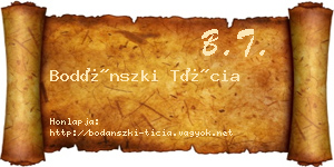 Bodánszki Tícia névjegykártya